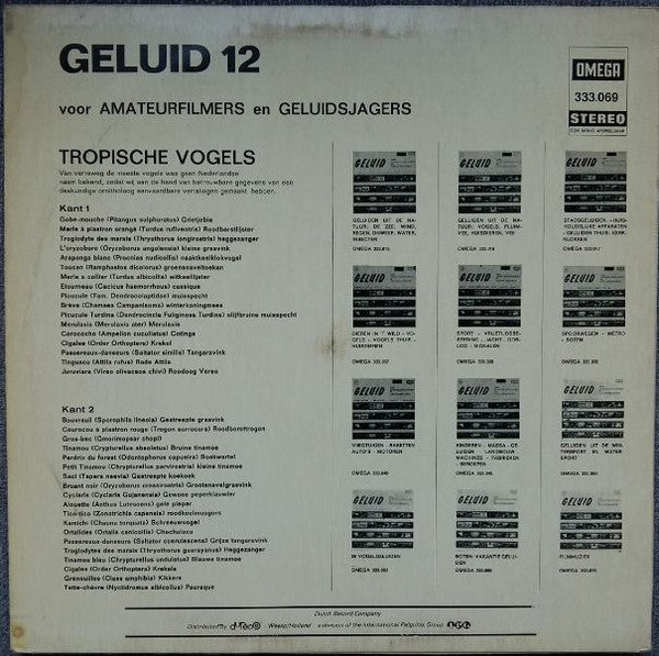 No Artist : Geluid Voor Amateur-Filmers En Geluidsjagers 12: Tropische Vogels (LP)
