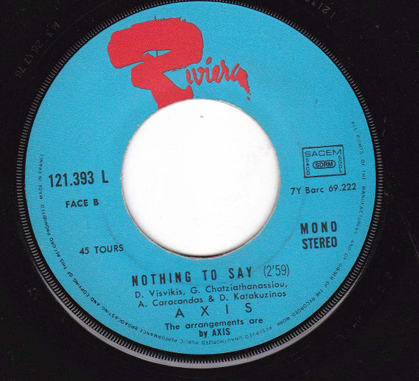 Axis (14) : Osanna (7", Single, Blu)