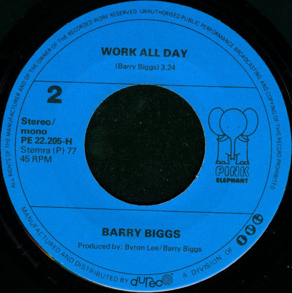 Barry Biggs : Side Show / Work All Day (7", Single, Mono)