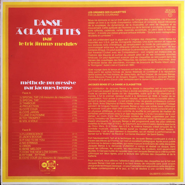Jacques Bense, Trio Jimmy Medgley : Danse À Claquettes (Méthode Progressive) (LP, Album, Mono)