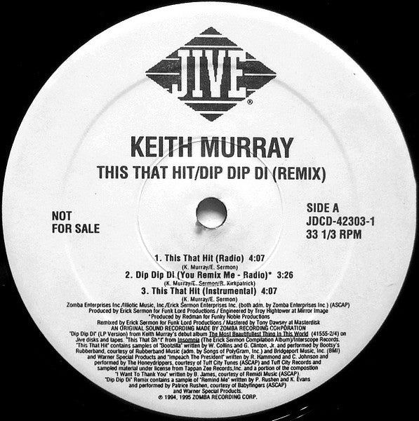 Keith Murray : This That Hit / Dip Dip Di (12", Promo)