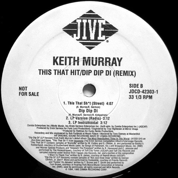 Keith Murray : This That Hit / Dip Dip Di (12", Promo)