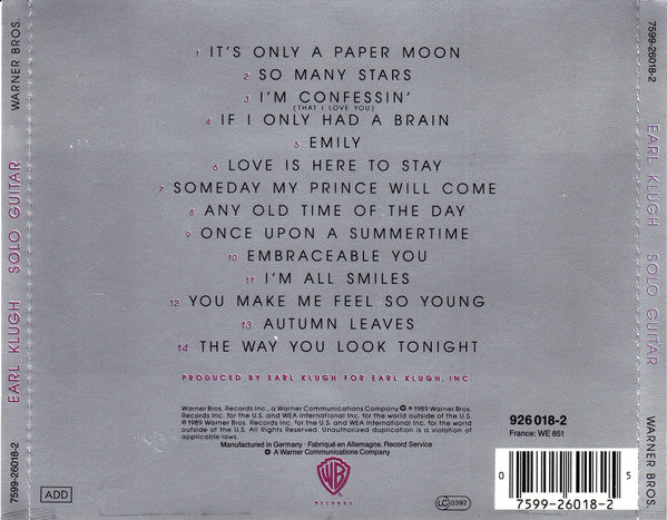 Earl Klugh : Solo Guitar (CD, Album)