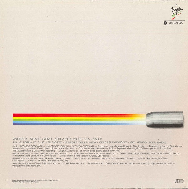 Riccardo Cocciante : Sincerità (LP, Album)