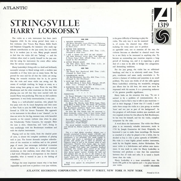 Harry Lookofsky : Stringsville (LP, Album, Mono)