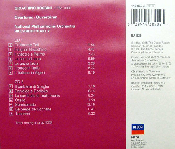 Gioacchino Rossini - National Philharmonic Orchestra, Riccardo Chailly : Overtures (2xCD, Comp)