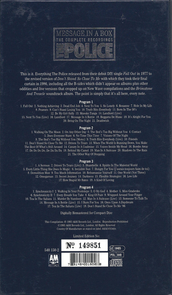 The Police : Message In A Box: The Complete Recordings (4xCD, Comp, Mono, RM + Box, Ltd, Num, Dig)