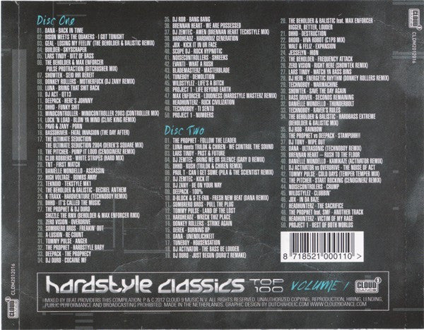 Various : Hardstyle Classics Top 100 Volume 1 (2xCD, Mixed)