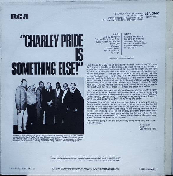 Charley Pride : In Person (LP, Album)