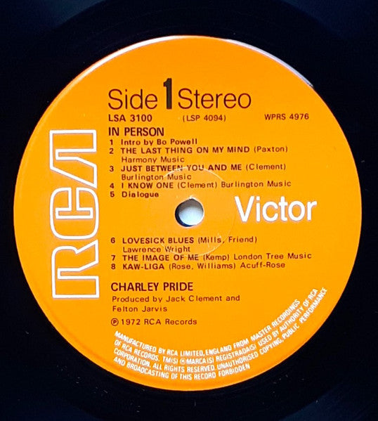 Charley Pride : In Person (LP, Album)