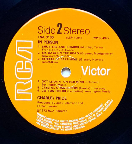 Charley Pride : In Person (LP, Album)