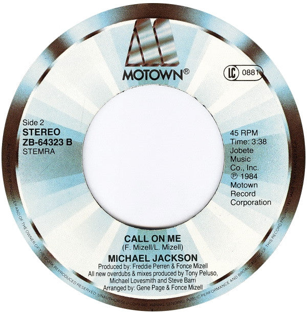 Michael Jackson : Farewell My Summer Love (7", Single)