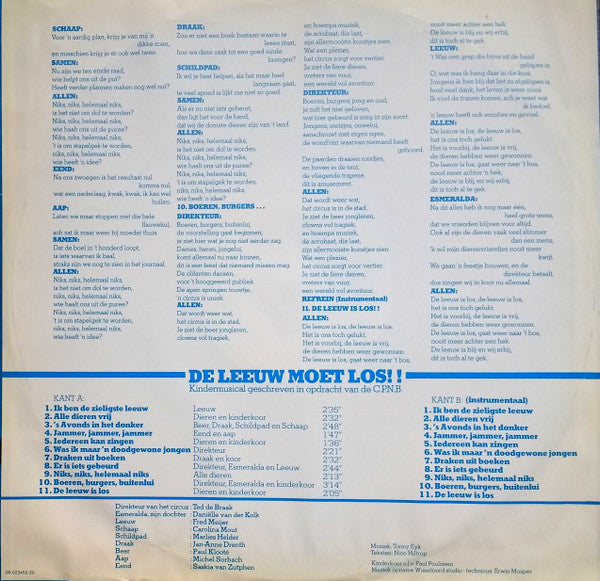 Tonny Eyk : De Leeuw Moet Los! Kindermusical  (LP, Album)