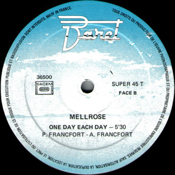 Mellrose : Don't Want Start Again / One Day Each Day (12", Ltd)