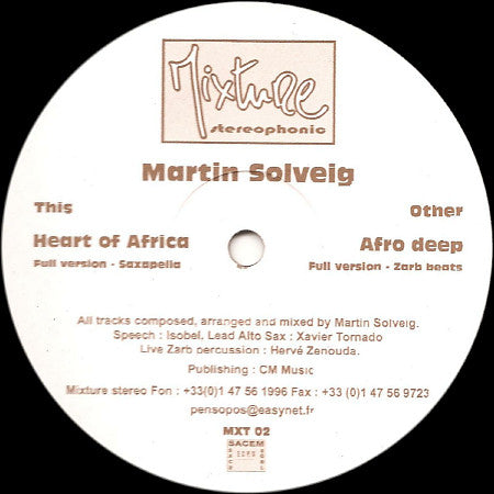 Martin Solveig : Heart Of Africa / Afro Deep (12")
