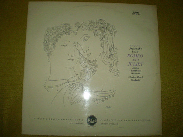 Charles Munch / Boston Symphony Orchestra, Sergei Prokofiev : Excerpts From Prokofieffs Ballet Romeo And Juliet (LP, Album, Mono)