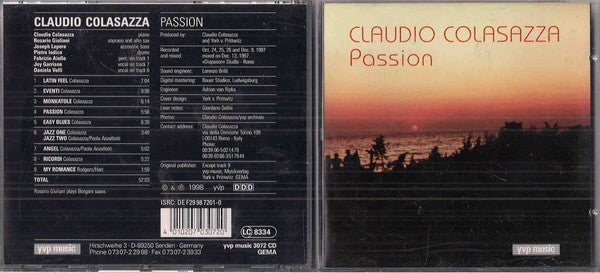 Claudio Colasazza : Passion (CD, Album)