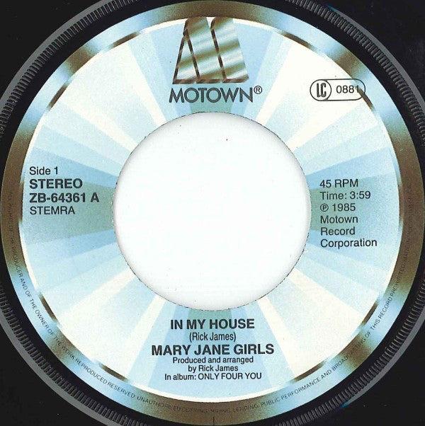 Mary Jane Girls : In My House (7", Single)