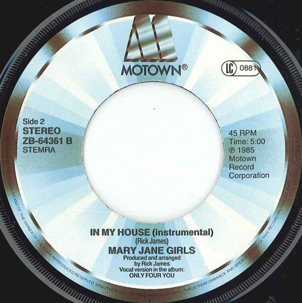 Mary Jane Girls : In My House (7", Single)