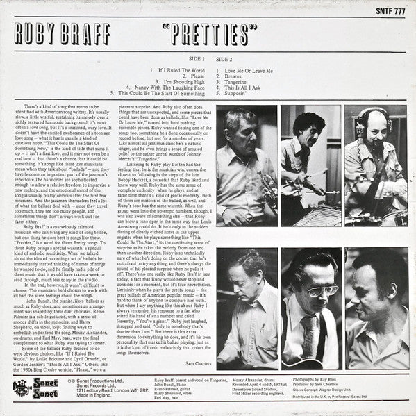 Ruby Braff : Pretties (LP, Album)