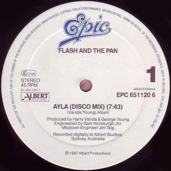Flash & The Pan : Ayla (The Mixes) (12", Maxi)