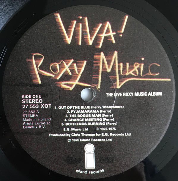 Roxy Music : Viva ! The Live Roxy Music Album (LP, Album, Gat)