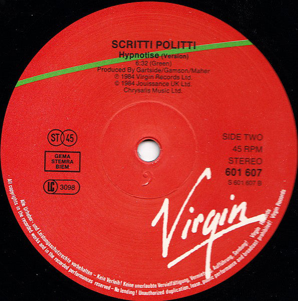 Scritti Politti : Hypnotize (12", Sup)