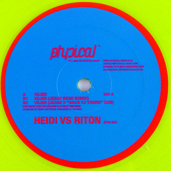 Heidi (2) Vs Riton : Vejer E.P. (12", EP, Neo)