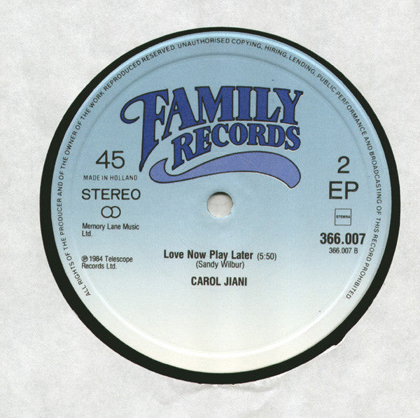 Carol Jiani : Touch And Go Lover (12", EP, Maxi)