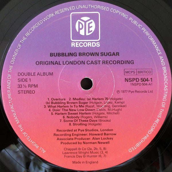 Various : Bubbling Brown Sugar - Original London Cast Recording (2xLP, Album)