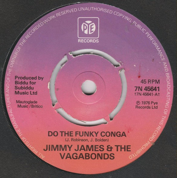 Jimmy James & The Vagabonds : Do The Funky Conga (7", Single, Kno)