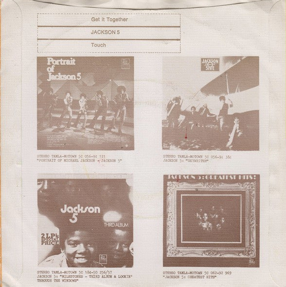 The Jackson 5 : Get It Together (7", Single)