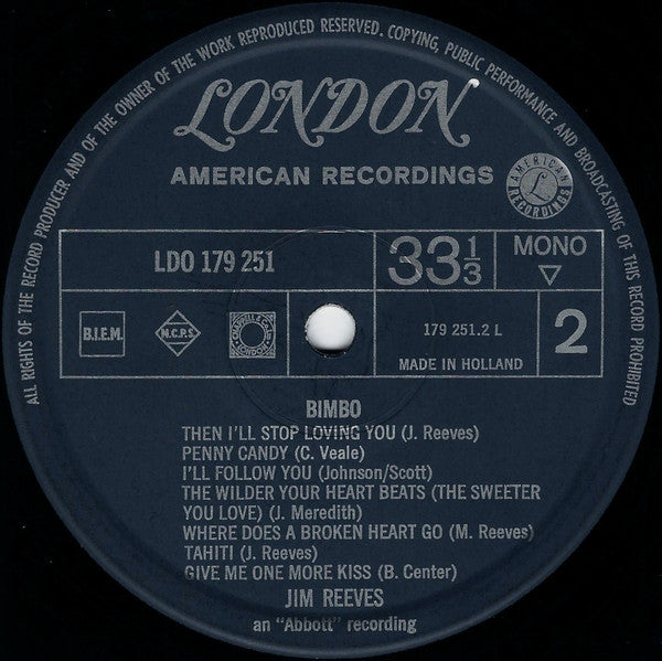 Jim Reeves : Bimbo (LP, Comp, Mono)