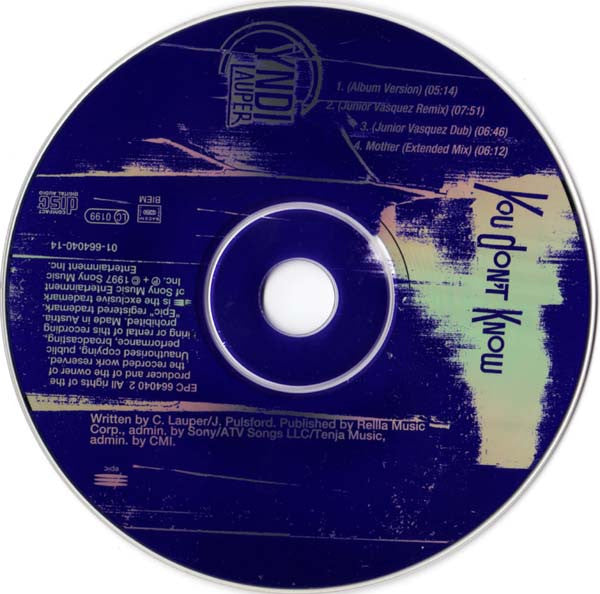 Cyndi Lauper : You Don't Know (CD, Maxi)