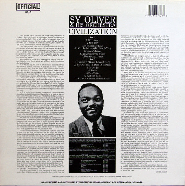 Sy Oliver And His Orchestra : Civilization (LP)