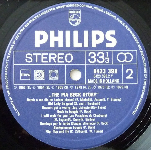 Pia Beck : The Pia Beck Story - 16 Highlights From A Swinging Career (LP, Comp)