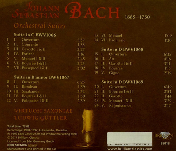 Johann Sebastian Bach - Virtuosi Saxoniae, Ludwig Güttler : Orchestral Suites (CD)