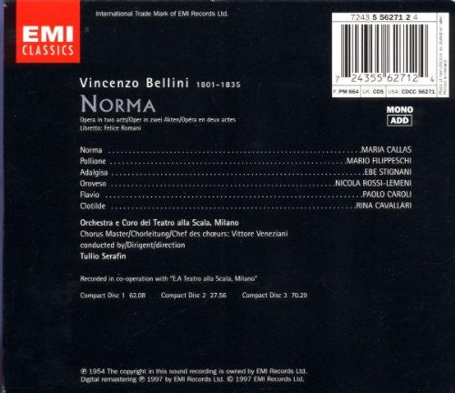 Vincenzo Bellini - Maria Callas, Mario Filippeschi, Ebe Stignani, Orchestra Del Teatro Alla Scala E Coro Del Teatro Alla Scala, Tullio Serafin : Norma (3xCD, Mono, RM + Box, RE, Sli)