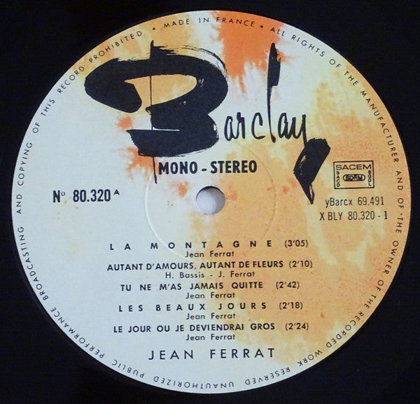 Jean Ferrat : Jean Ferrat (LP, Album, RP, Bar)