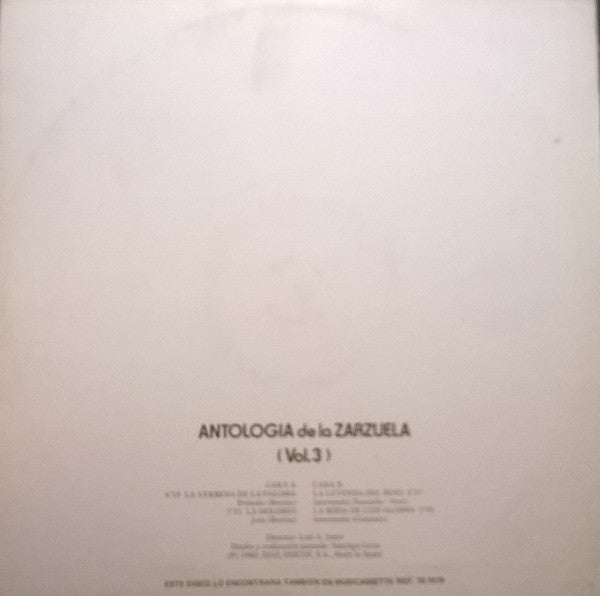 Orquesta Lirica "Gran Via" : Preludios E Intermedios - Antologia De La Zarzuela Vol. 3 (LP)