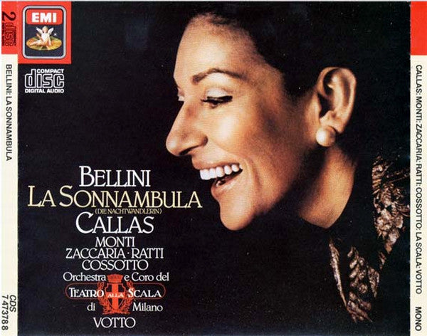 Bellini* - Callas*, Monti*, Zaccaria*, Ratti*, Cossotto*, Orchestra* E Orchestra Del Teatro Alla Scala, Votto* : La Sonnambula (2xCD, Album, Mono, RE, RM, Sli)