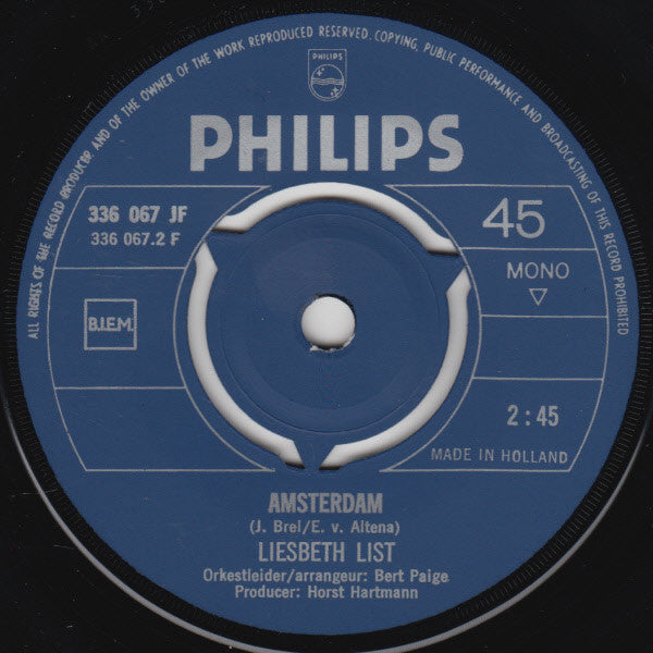 Liesbeth List : Brussel (7", Single, Mono)