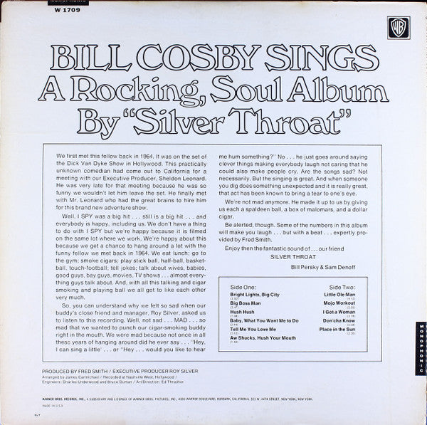 Bill Cosby : Bill Cosby Sings / Silver Throat (LP, Album, Mono, Pit)