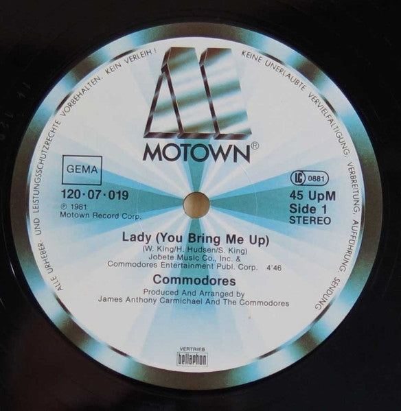 Commodores : Lady (You Bring Me Up) / Gettin' It (12", Maxi)
