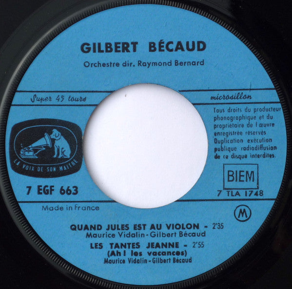 Gilbert Bécaud : Toi (7", EP, Mono)