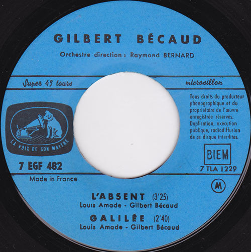 Gilbert Bécaud : L'Absent (7", EP)
