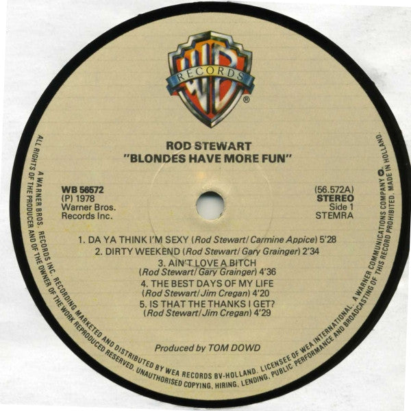 Rod Stewart : Blondes Have More Fun (LP, Album, Gat)