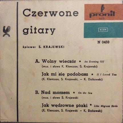 Czerwone Gitary, Seweryn Krajewski : Wolny Wieczór (7", EP, Mono)
