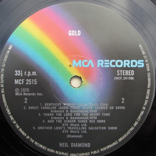 Neil Diamond : Gold (LP, Album, RE)