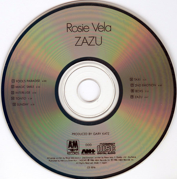 Rosie Vela : Zazu (CD, Album, Den)